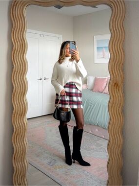 Abercrombie curve love plaid mini skirt